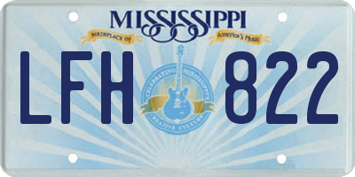 MS license plate LFH822