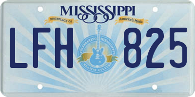 MS license plate LFH825