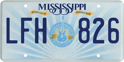 MS license plate LFH826