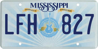 MS license plate LFH827