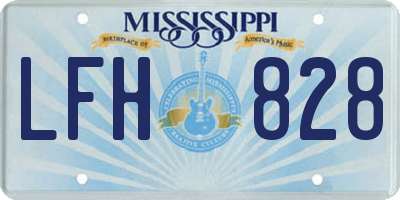 MS license plate LFH828