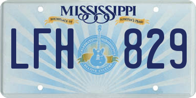 MS license plate LFH829