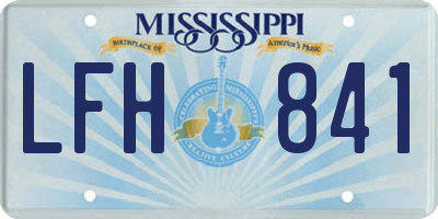 MS license plate LFH841