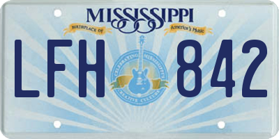 MS license plate LFH842