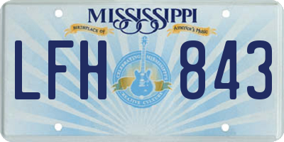MS license plate LFH843