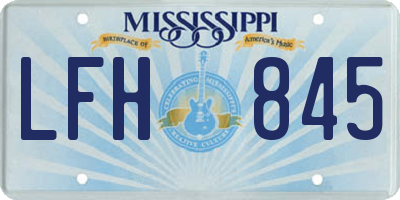 MS license plate LFH845
