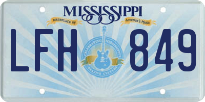 MS license plate LFH849