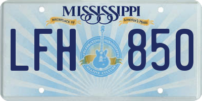 MS license plate LFH850