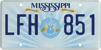 MS license plate LFH851