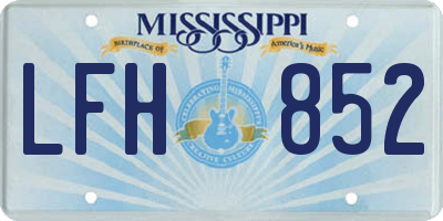 MS license plate LFH852