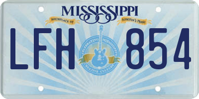 MS license plate LFH854