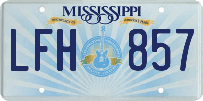 MS license plate LFH857