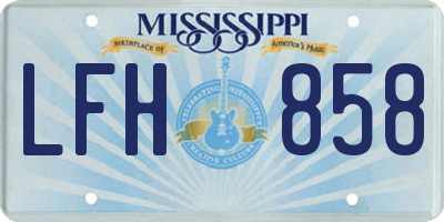 MS license plate LFH858
