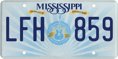 MS license plate LFH859
