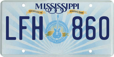 MS license plate LFH860