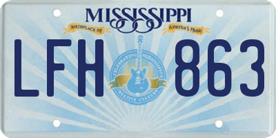 MS license plate LFH863