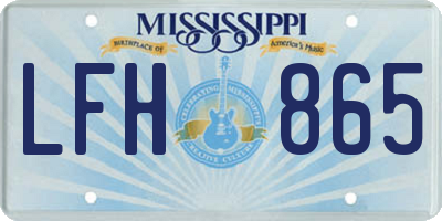 MS license plate LFH865