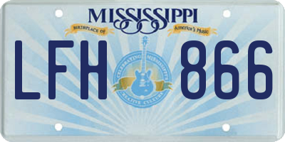 MS license plate LFH866