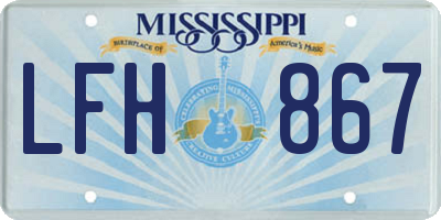 MS license plate LFH867