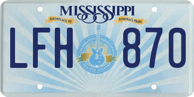 MS license plate LFH870