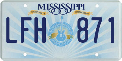 MS license plate LFH871