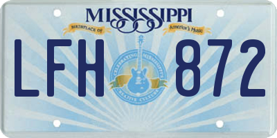 MS license plate LFH872