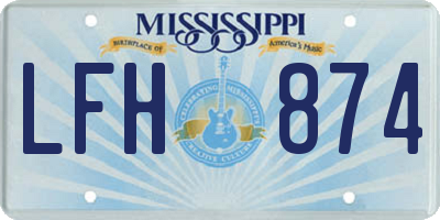 MS license plate LFH874