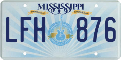 MS license plate LFH876