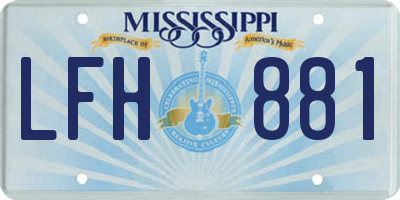 MS license plate LFH881