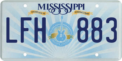 MS license plate LFH883