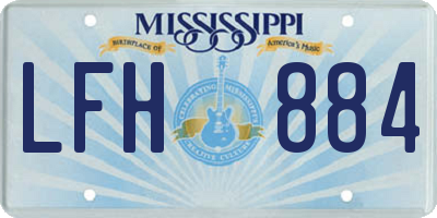MS license plate LFH884