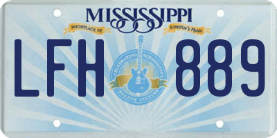 MS license plate LFH889