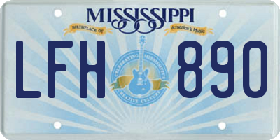 MS license plate LFH890