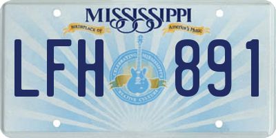 MS license plate LFH891