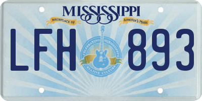MS license plate LFH893