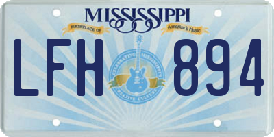 MS license plate LFH894