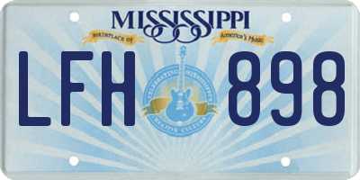 MS license plate LFH898