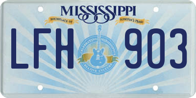 MS license plate LFH903