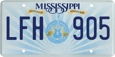 MS license plate LFH905