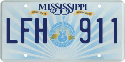 MS license plate LFH911
