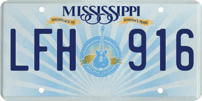 MS license plate LFH916