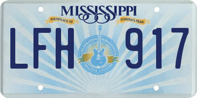 MS license plate LFH917