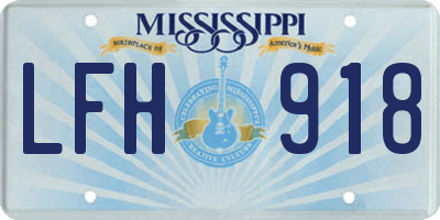 MS license plate LFH918