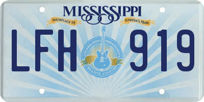 MS license plate LFH919