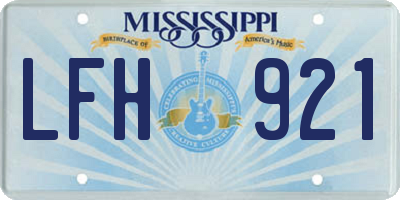MS license plate LFH921