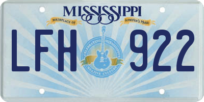 MS license plate LFH922