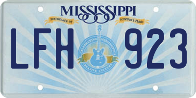 MS license plate LFH923