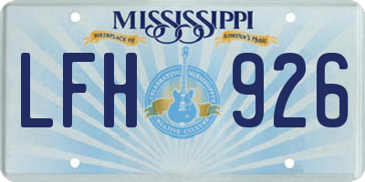 MS license plate LFH926