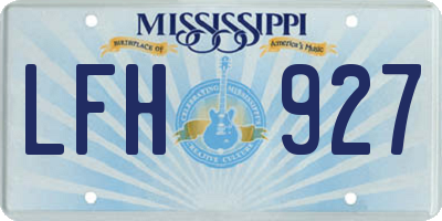 MS license plate LFH927