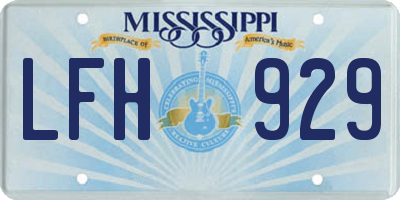 MS license plate LFH929